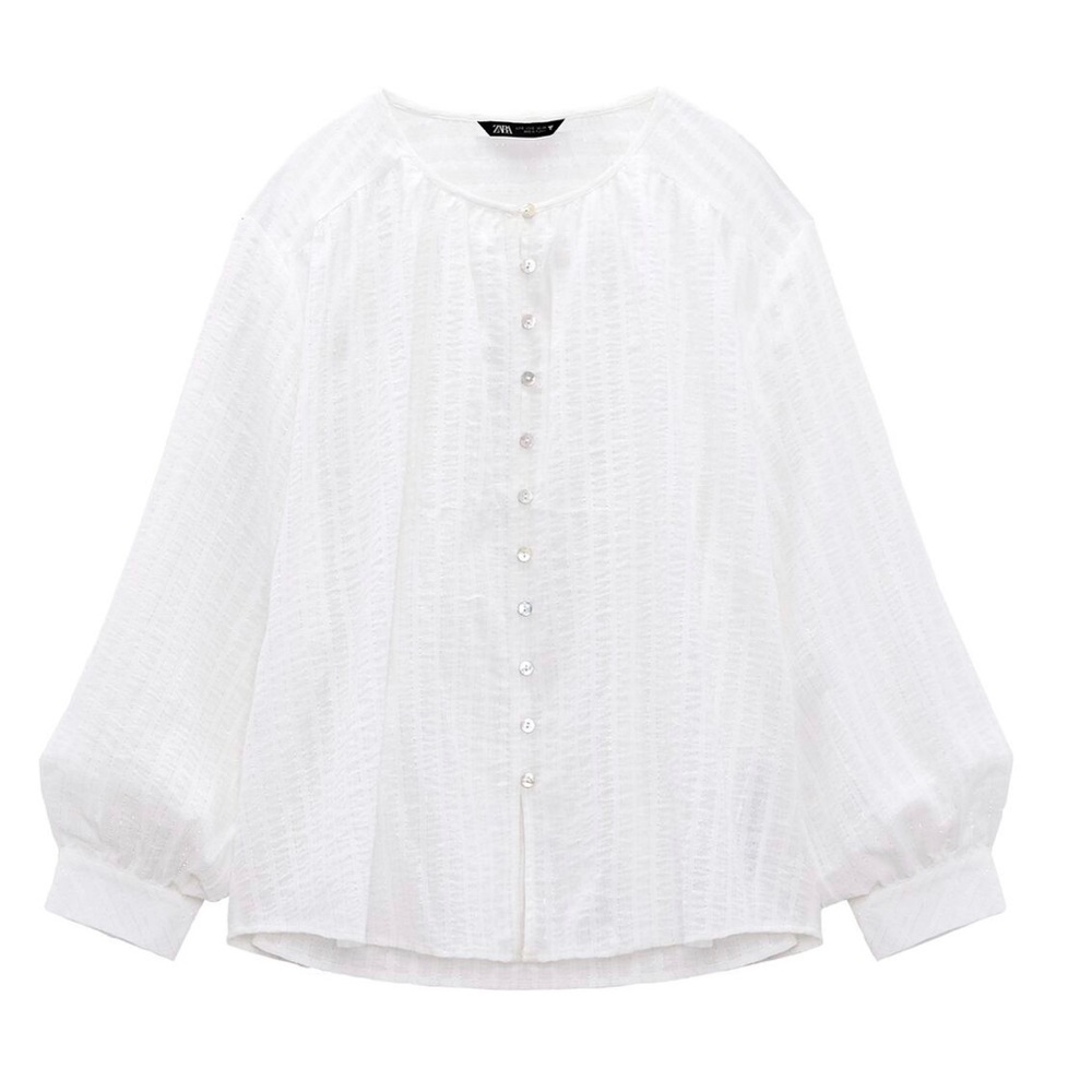 Zara white cotton top NWT